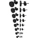 thumbnail image 1 of 8 pares de pendientes de botón para hombre, de 3 mm a 10 mm, para hombre, color negro, con rosca para hombre, de acero inoxidable, para los oídos, con rosca, para niños, Barcampana..., 1 of 7