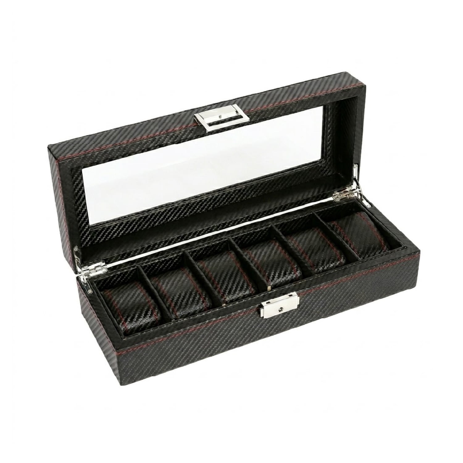 Mundo Online - Caja Estuche Organizador De 6 Relojes Bordado Elegante