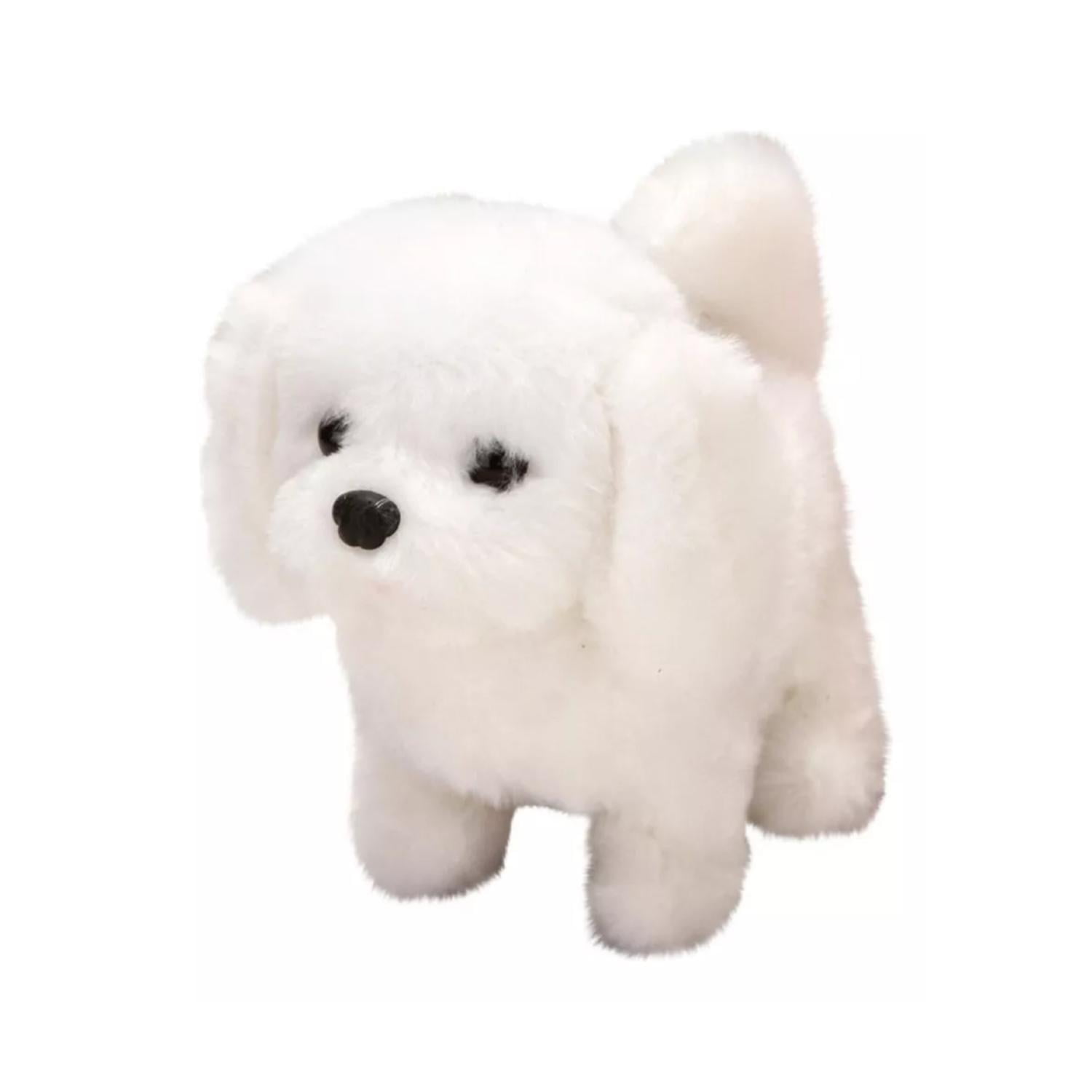 Total Click - Juguete Peluche Perro Cachorro Interactivo Blanco Infantil