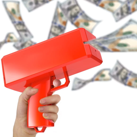 Juguete de papel con forma de pistola, con forma de pistola, para hacer lluvia, rojo