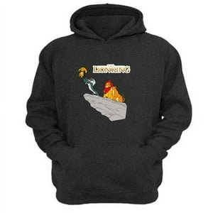 Genérico - Polerón Canguro El Rey De La Selva Gris Oscuro Talla S Unisex