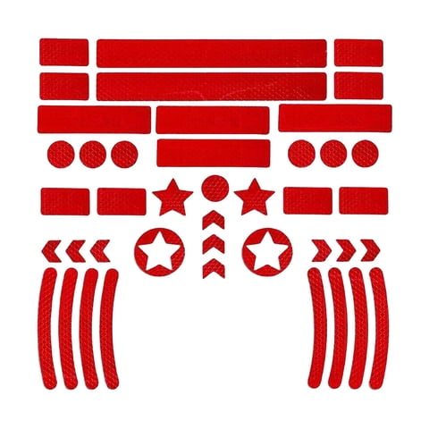 Ioensy - Adhesivos Reflectantes Decoración Alta Visibilidad Advertencia Para Bicicletas Moto Rojo