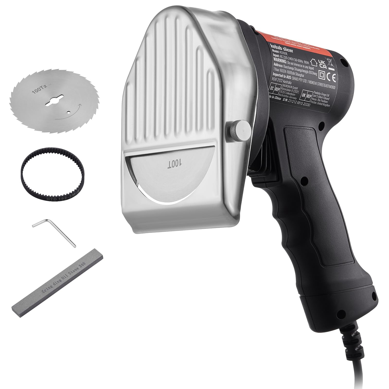 Cuchillo Shawarma Eléctrico Vevor 80w Professional 2 Cuchillas