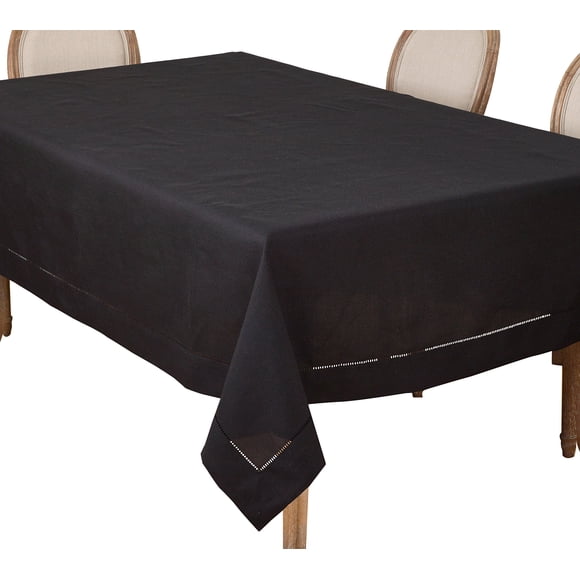 Mantel SARO LIFESTYLE 178 cm x 46 cm Negro con Bordado de Puntada de Dobladillo