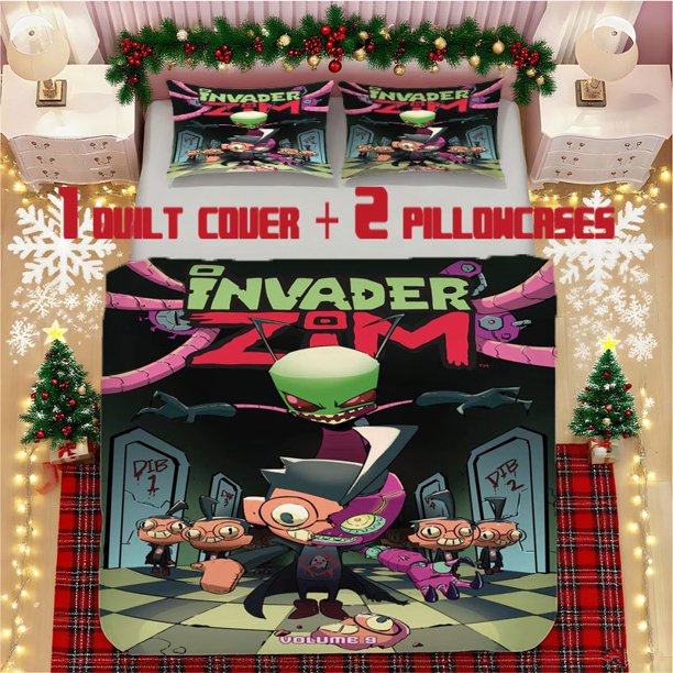 Alien ZIM vs. Dib Soft Printed Bedding Set Polyester Fabric Decorative & Warm