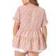 thumbnail image 5 of Agnes Orinda Blusa de Mujer Talla Grande Boho Floral Cuello en V Mangas con Volantes Blusas Babydoll en Capas 4X Rosa, 5 of 8