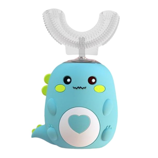 Cepillo de dientes eléctrico en forma de U para niños con dibujos animados, limpieza de 360 grados, automático, resistente al agua IPX7 (6-12 años)