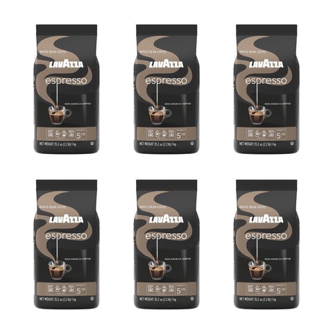 Café Lavazza Espresso En Grano Entero 1 Kg Tostado Medio X6