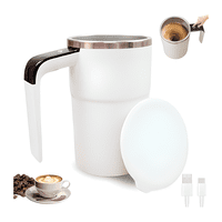 Genérica - Taza Vaso Mezclador Blanco Automático Inalámbrico Recargable Pantalla Led