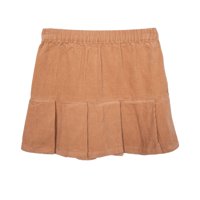 Pillin - Falda Niña Cotelé Tableada Café