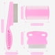 thumbnail image 2 of Peine antipulgas Jegtew para perros y gatos con mango de goma rosa, 2 of 7