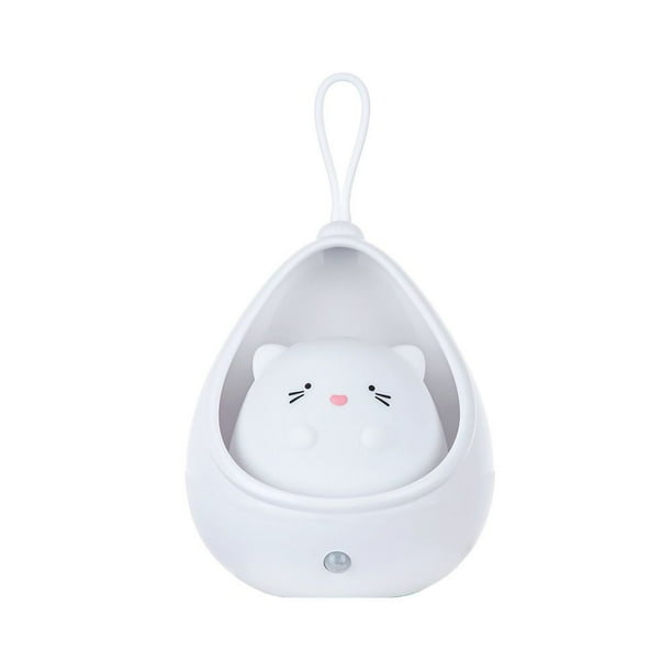 1pc, Cute Kitty Motion Sensor Night Light Wall Lamp, Rechargeable Cartoon Cat Rabbit LED Night Light Bedroom Decoration