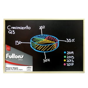 Pizarra Negra Tiza 40X60Cm Marco De Madera Fultons