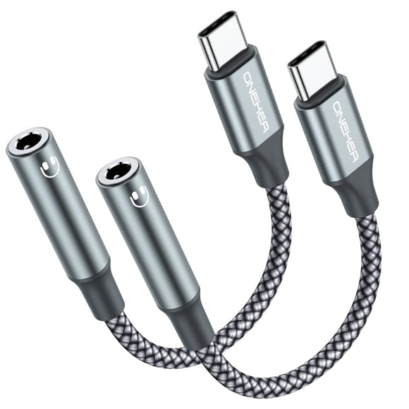 Adaptador USB C a 3.5mm OneKer 2 Pack Chip DAC Nylon