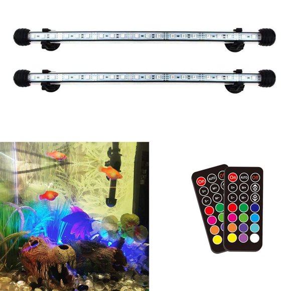 Luz LED para Acuario COVOART 38 cm RGB, Pack de 2, Impermeable