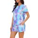 thumbnail image 4 of INSPIRE CHIC Conjuntos de Pijama de Manga Corta para Mujer con Bolsillos, Suave Ropa de Dormir con Botones y Pantalones Cortos con Cintura Elástica XL Azul Tie-dye, 4 of 6