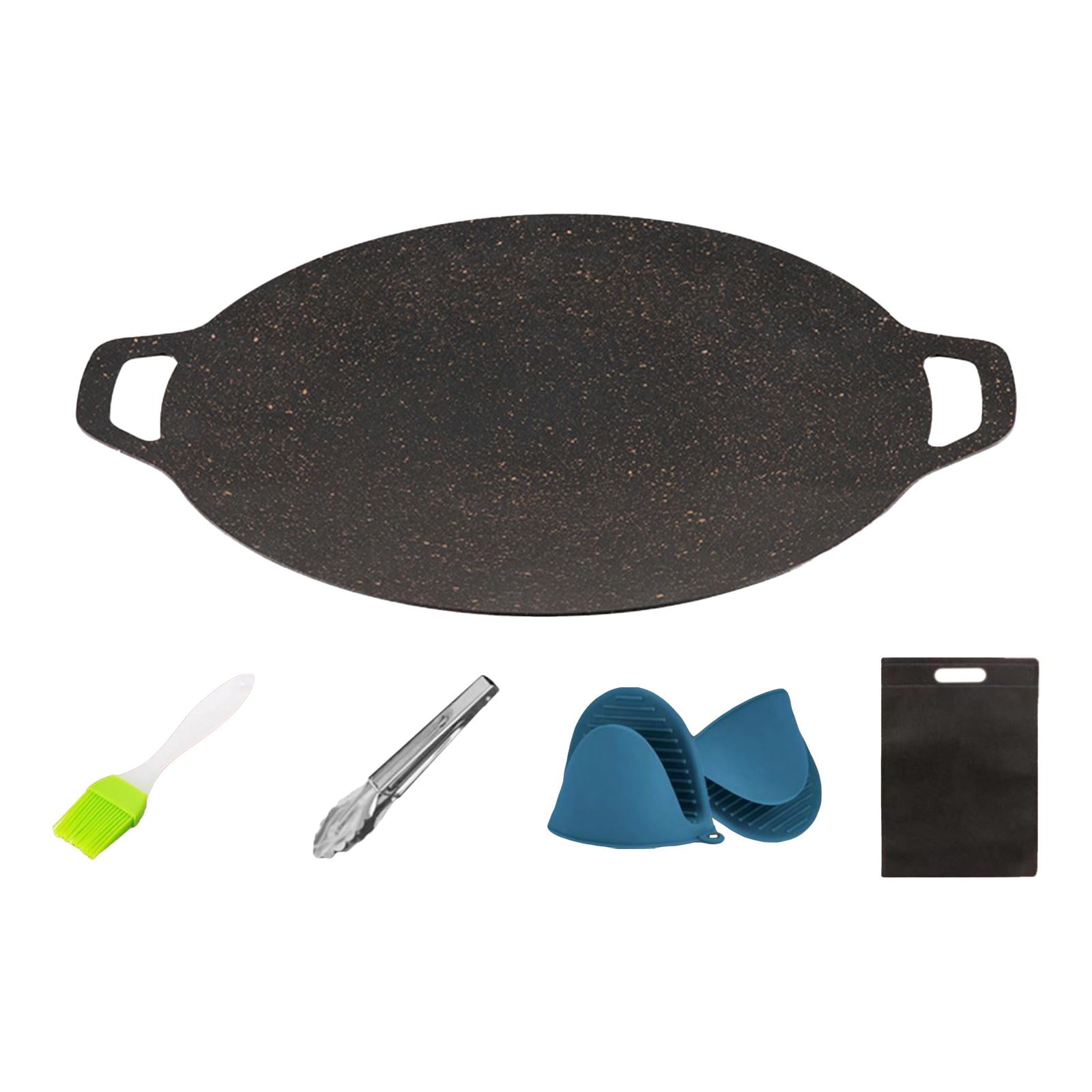 Magideal - Pan Barbacoa Grill Plate Utensilios Durable Pan Grill Pan Para Exteriores E Interiores Pesca Suministros De Playa Viajes Cortos , 28cm