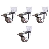 Magideal - 4 Ruedas Giratorias Con Placa En Forma De L, Rueda De Goma, Capacidad De Carga, 35-46 Lb, Montaje Lateral, Silenciador, Rotación De 360 Grados, Para 25 Cm