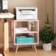 thumbnail image 4 of Mesita de noche Aenuert Pink Kids con almacenamiento abierto de 2 niveles, 4 of 8