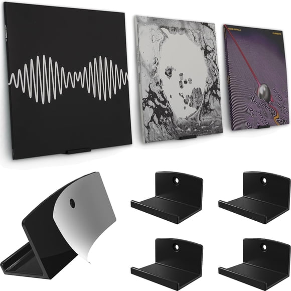 Soportes de Pared para Vinilos 4 Unidades Modern JP Negro