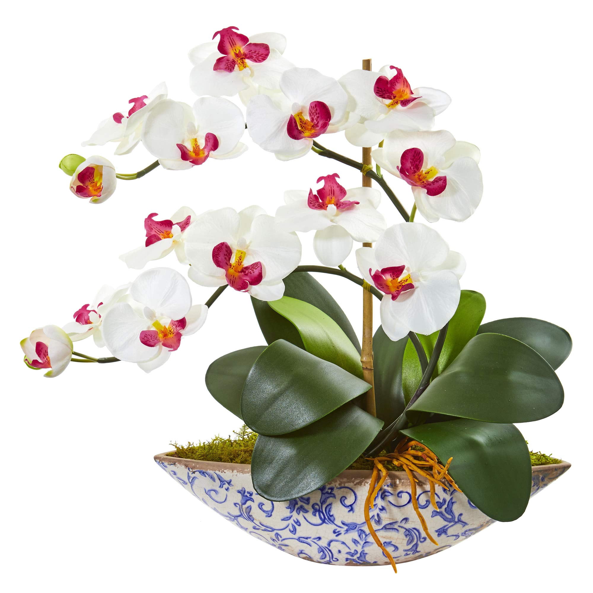 Nearly Natural - Arreglo Artificial: Orquídea Phalaenopsis Casi Natural