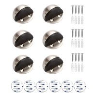 Genérico - Pack 6 Topes De Puerta Media Luna Níquel