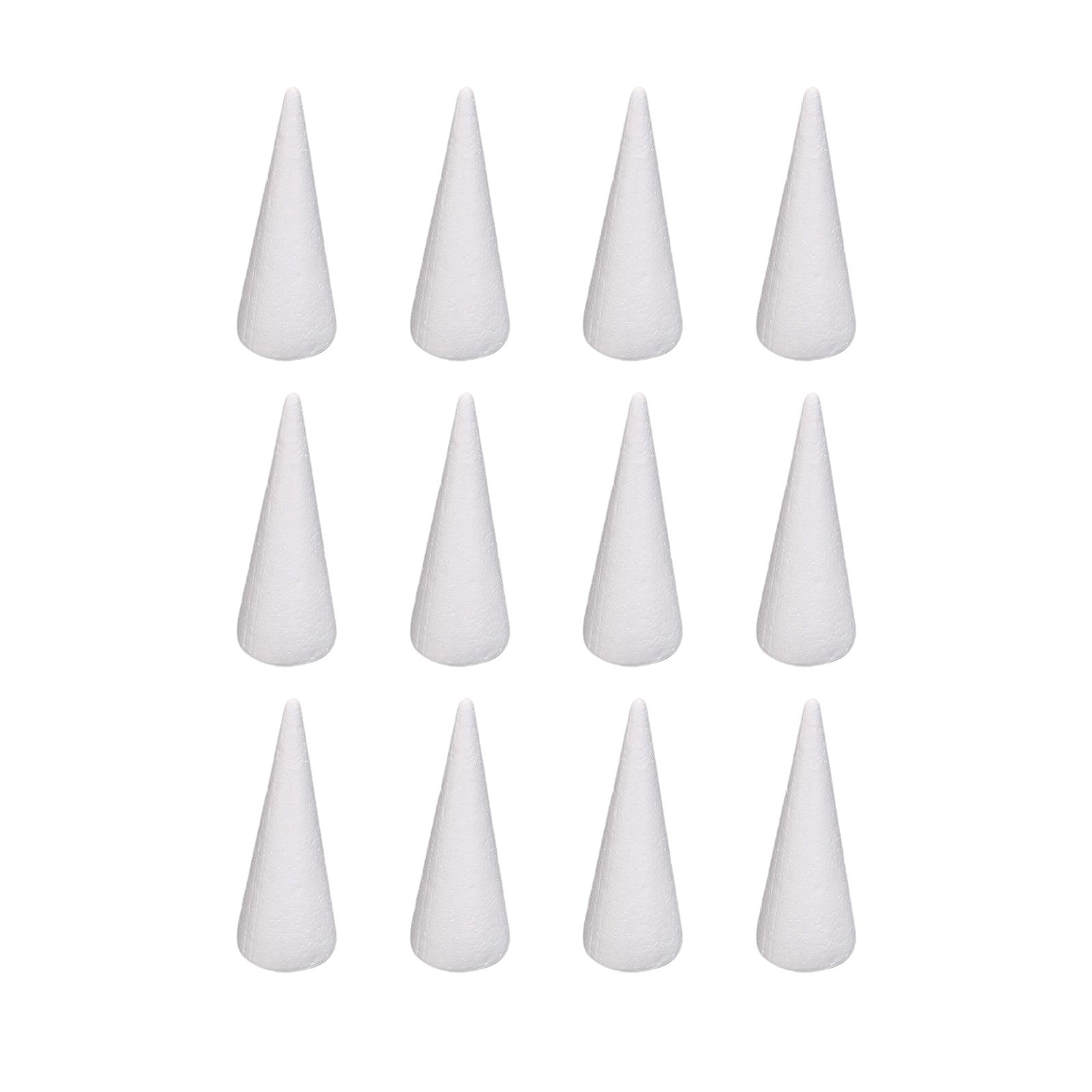 Magideal - Conos De Espuma Para Manualidades, 12 Piezas, Proyecto De Árbol De Navidad, Decoraciones Hechas A Mano, Conos De Espuma Para Árboles De Navidad Para F 20 Centímetros