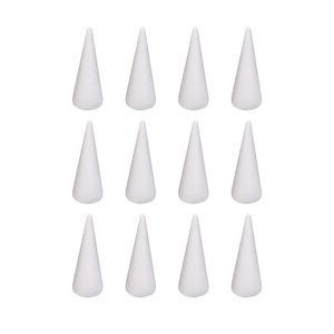 Magideal - Conos De Espuma Para Manualidades, 12 Piezas, Proyecto De Árbol De Navidad, Decoraciones Hechas A Mano, Conos De Espuma Para Árboles De Navidad Para F 20 Centímetros