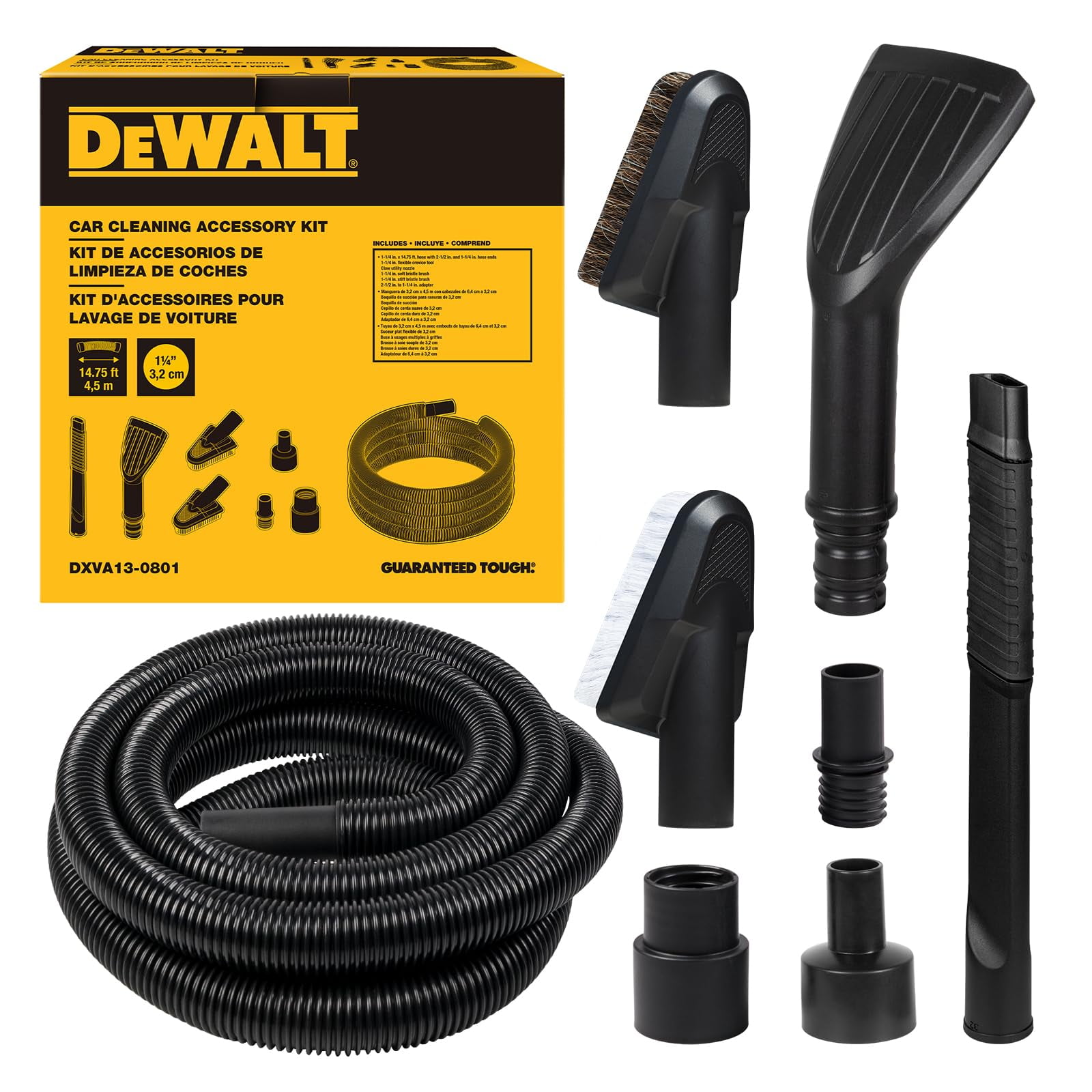 Kit De Accesorios Para Mangueras De Aspiradora Dewalt Dxva13-0801 Para Detalles De Automóviles