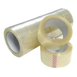 Genérico - Pack 6 Rollos Cinta Embalaje 44Mm X 100 Metros Transparente Amarillo