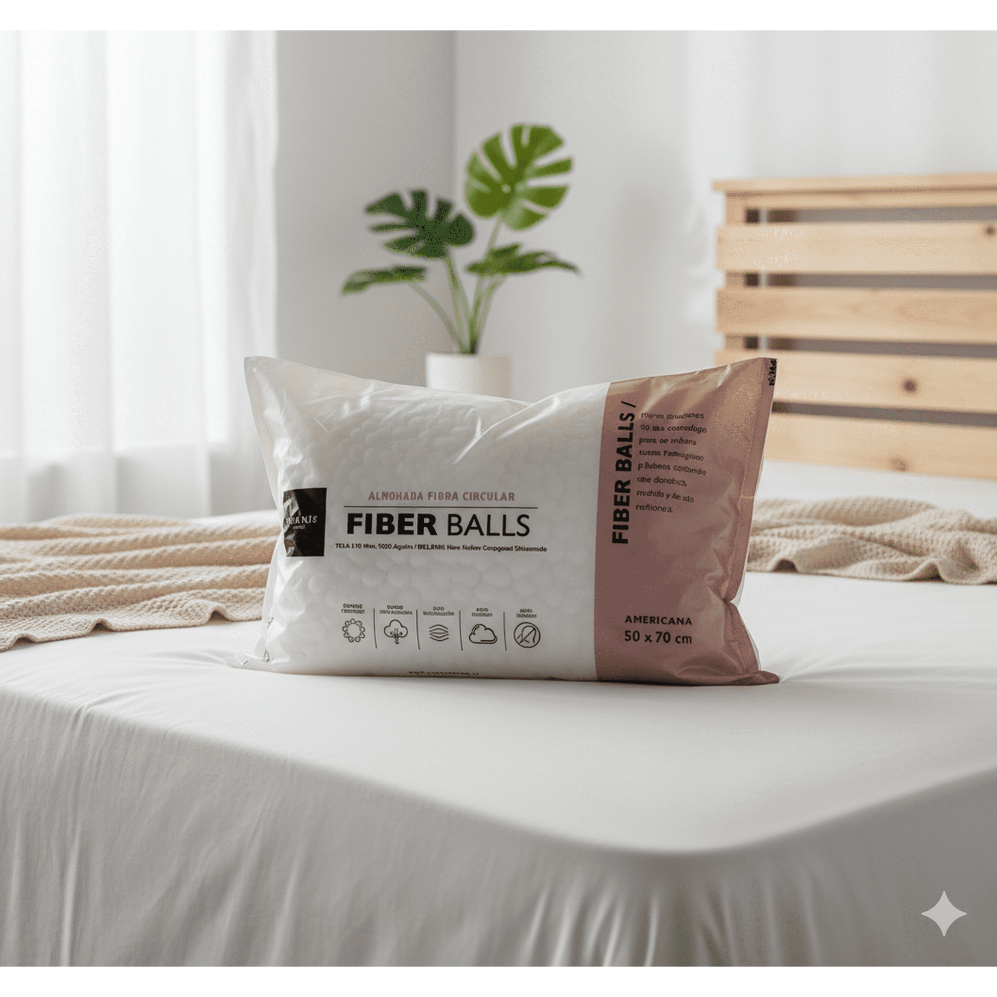 Cannon - Almohada Canon Fiber Balls Microfibra Estandar 50x70