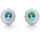 thumbnail image 1 of Aretes de Botón Azules con Forma Ovalada Simulada para Mujer con Acabado Cepillado Elegantes Aretes de Botón de Plata Esterlina Aretes de Botón de Diamante Simulado con CZ para Mujer, 1 of 6