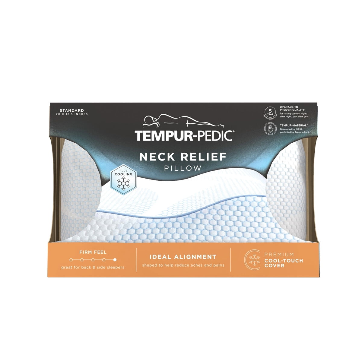 Almohada Tempurpedic Neck Relief Standard Memory Foam Enfriable