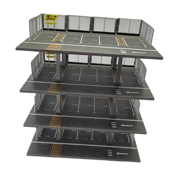 Vitrina de Exhibición de Coches a Escala 1/64, Modelo de Coche Fundido a Presión, para Estacionamiento, Fondo de Mesa, Decoración para Muñecas, Coches 4 capas japonesas