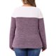 thumbnail image 3 of Agnes Orinda Blusa Casual Suelta de Punto de Manga Larga con Cuello Redondo y Bloque de Color para Mujer de Talla Grande, Talla 3X, Púrpura, 3 of 6