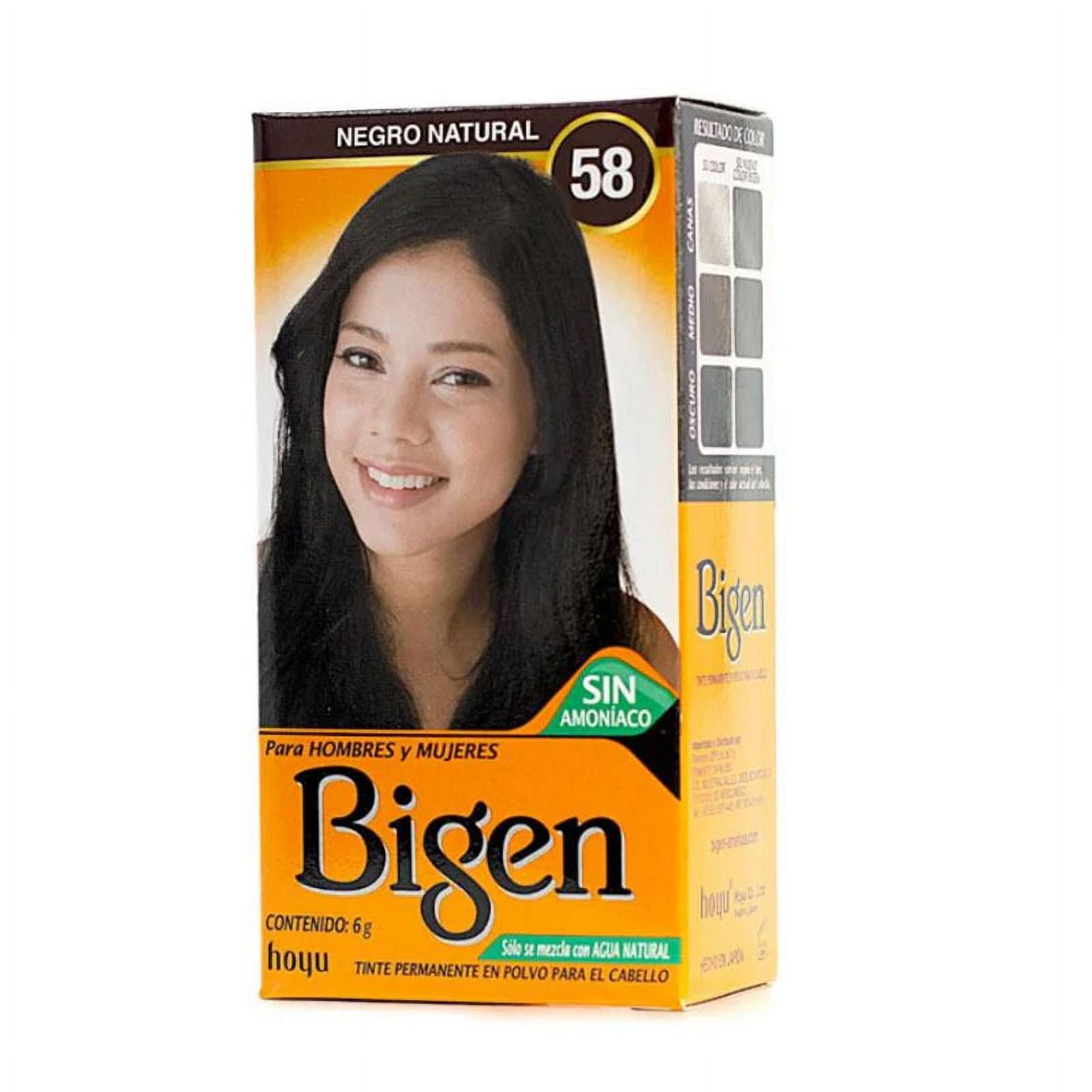 Bigen - Tinte Permanente En Polvo Sin Amoníaco Negro Natural 58 6gr