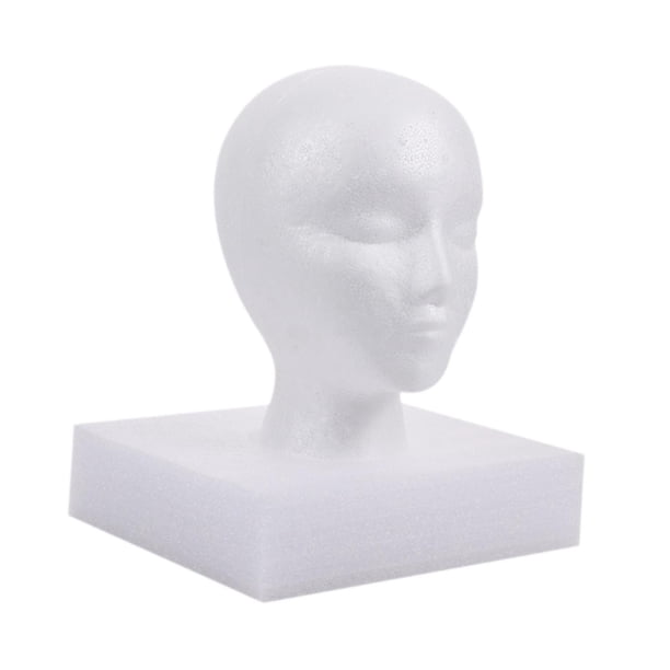 Cabeza de maniquí femenina de espuma, modelo de cabeza femenina, exhibición de peluca, exhibición de cabeza de peluca multiusos resistente, para salón 52x28x11cm