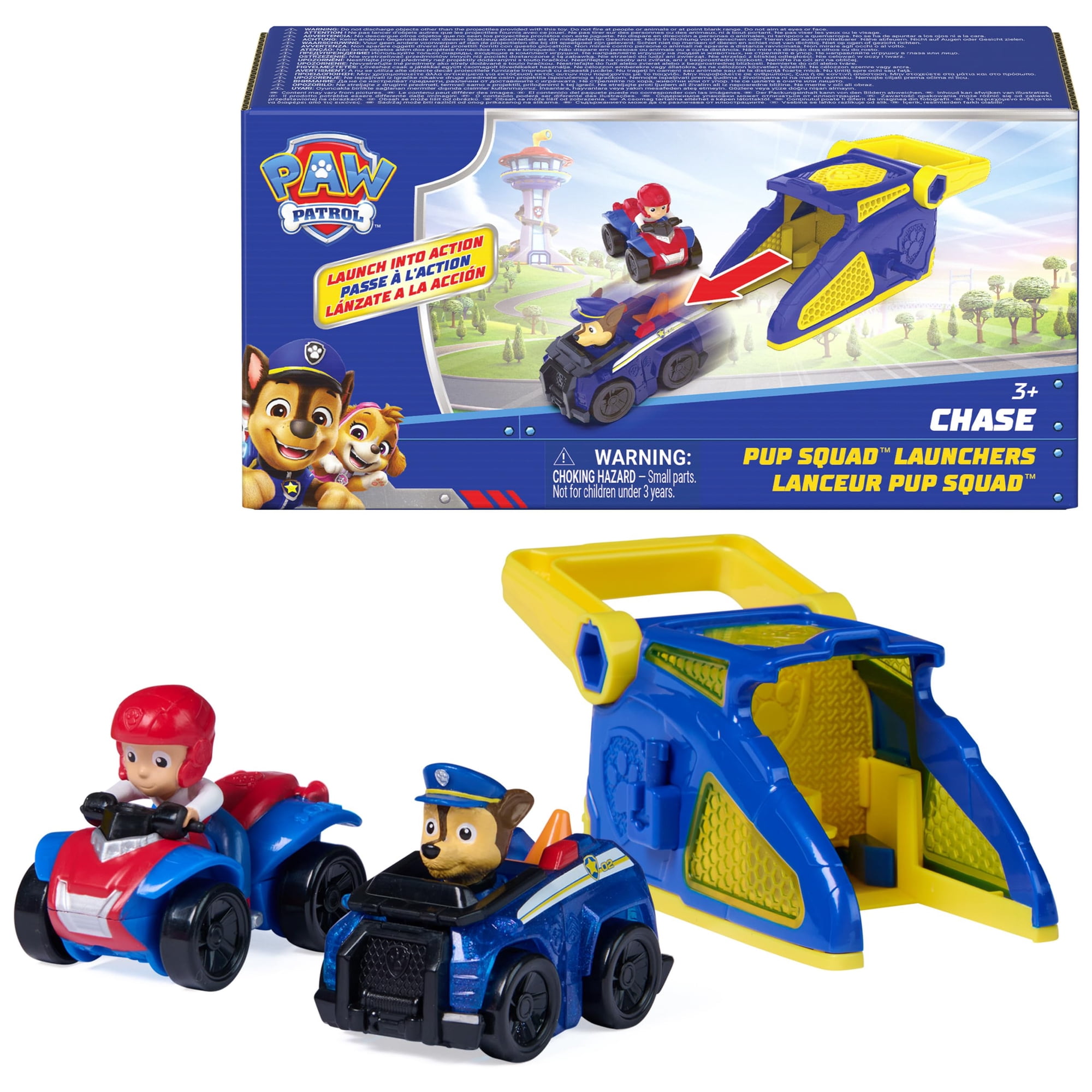 Vehículos De Juguete Paw Patrol Escuadrón De Cachorros Chase Lanzadores 2 Paquetes