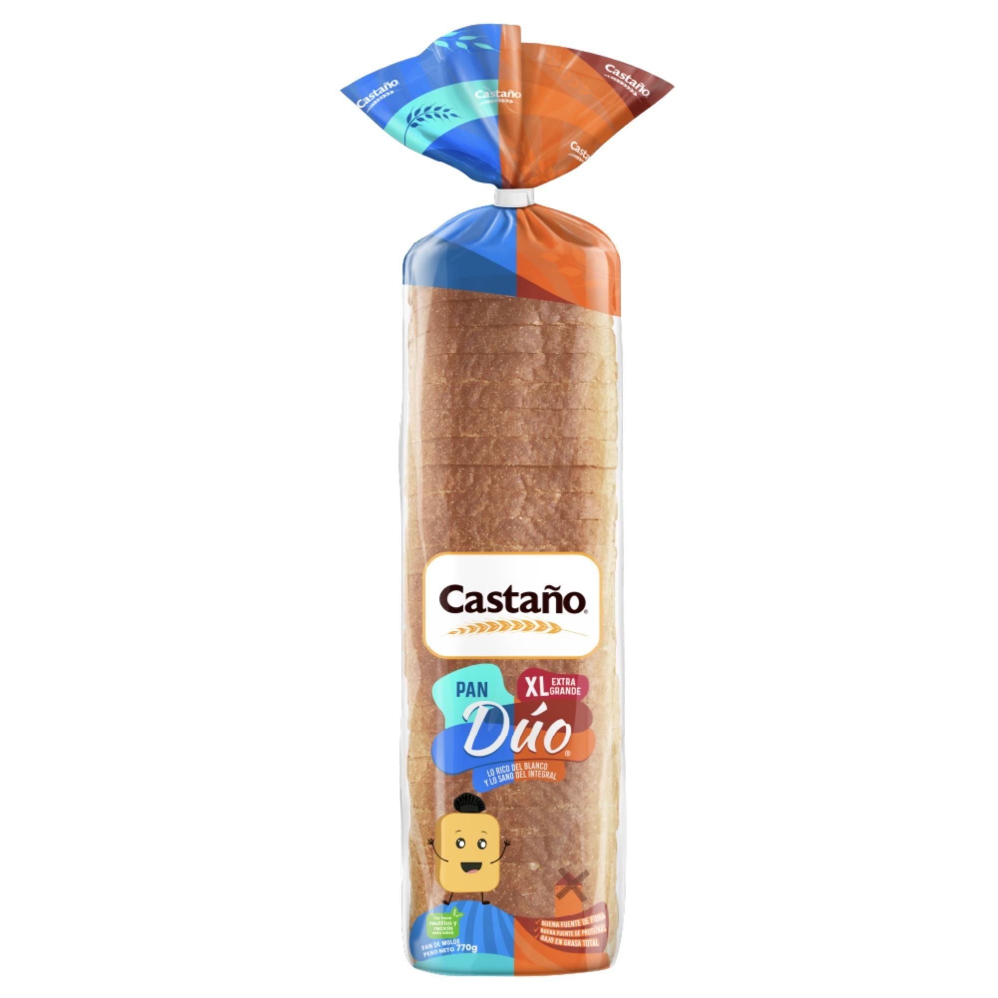 Pan De Molde Familiar Dúo Xl 760 gr Castaño