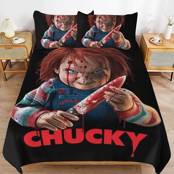 Bride of Chucky Bedding Set Duvet Cover Comfortable and Lightweight Cartoon Bedding 3 Piece Bed Set