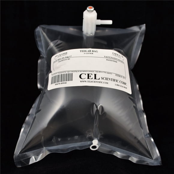 Bolsa Tedlar CEL Scientific de 1 L para Muestreo de Aire/Gas – Pack de 10