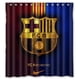 thumbnail image 1 of Cortina de ducha Rarofu Retro Vintage del FC Barcelona, juego de cortinas de baño con ganchos, tamaño 66 x 72 pulgadas, 1 of 3