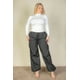 thumbnail image 3 of Saronite Pantalones de Paracaídas con Cintura Elástica y Cordón Ajustable, Dos Bolsillos Delanteros, Color Negro (para Mujer), 3 of 4