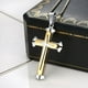 thumbnail image 4 of Domineering Titanium Steel Cross Necklace with Multilayer Zircon - Fashionable Pendant Necklace for Men - Perfect Holiday Gift, 4 of 5