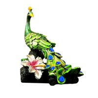 Bothyi - Estatuilla De Pavo Real Estatua En Miniatura De Cristal Para Decoración De Oficina Coleccionable