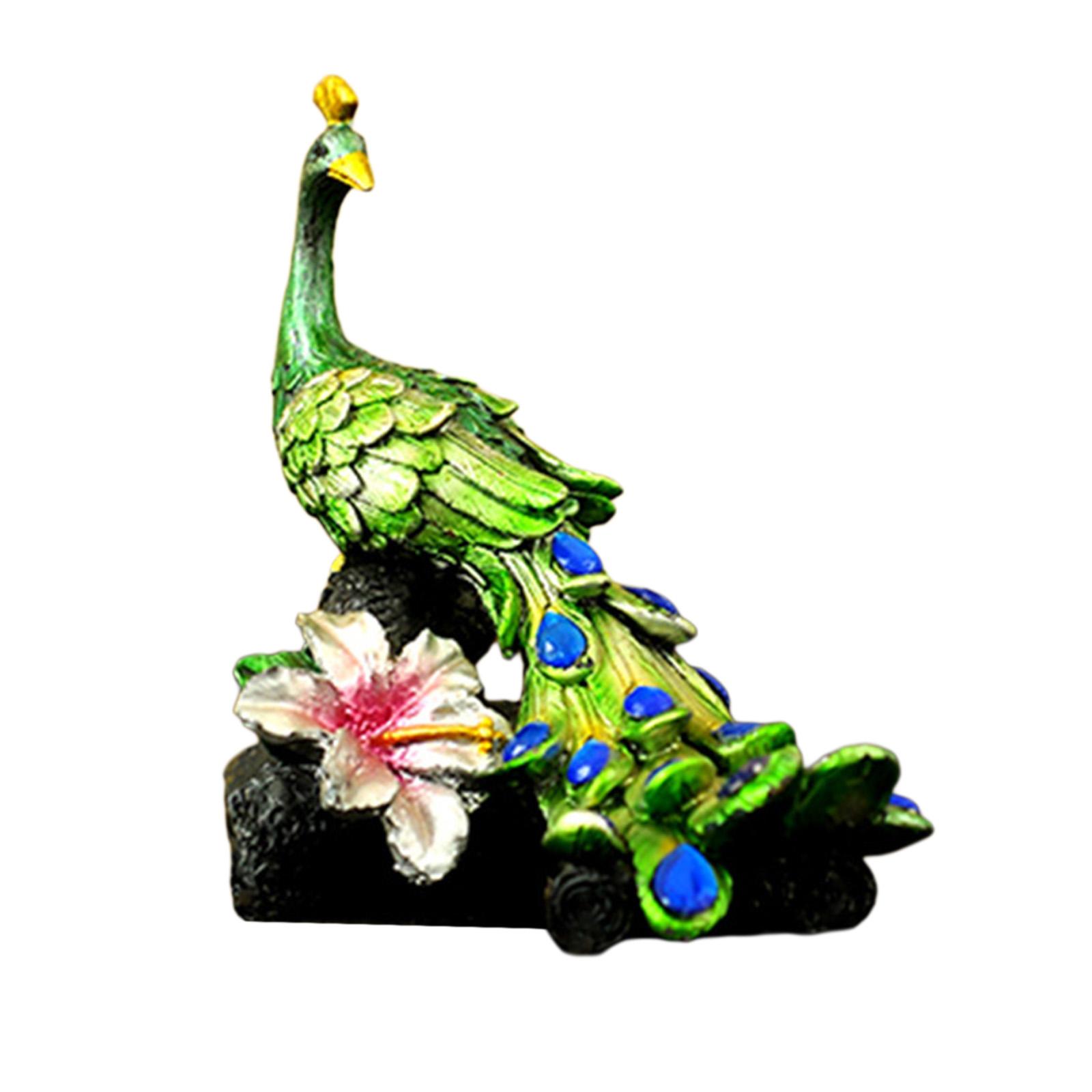 Bothyi - Estatuilla De Pavo Real Estatua En Miniatura De Cristal Para Decoración De Oficina Coleccionable