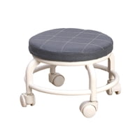 Magideal - Taburete Bajo Con Ruedas, Taburete Para Zapatos, Asiento, Taburete Pequeño Y Corto, Silla, Cómodo Taburete Con Ruedas, Mini Taburete Móvil Para Cocina Gris