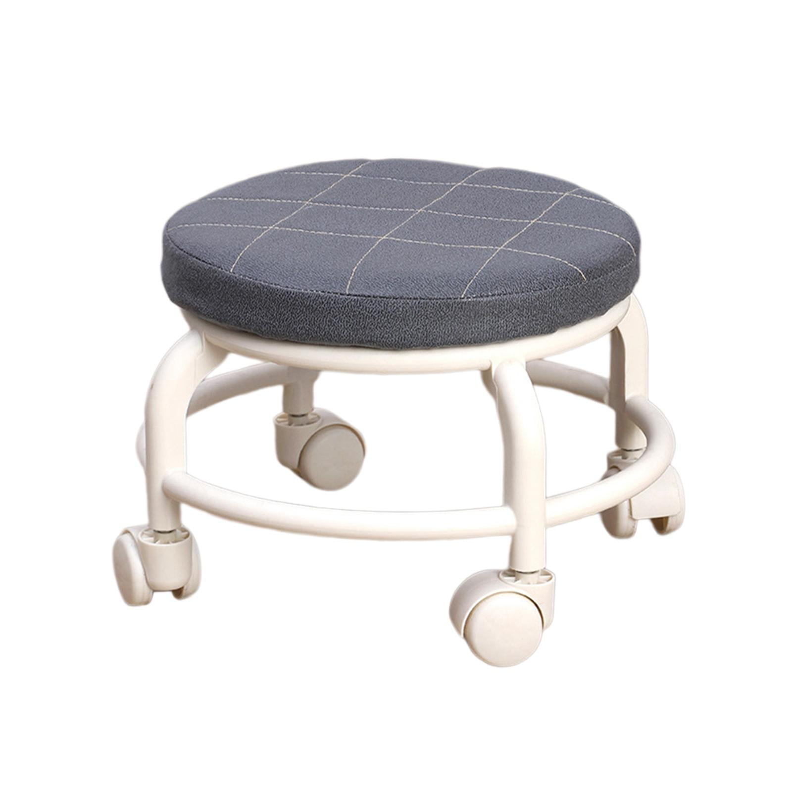 Magideal - Taburete Bajo Con Ruedas, Taburete Para Zapatos, Asiento, Taburete Pequeño Y Corto, Silla, Cómodo Taburete Con Ruedas, Mini Taburete Móvil Para Cocina Gris