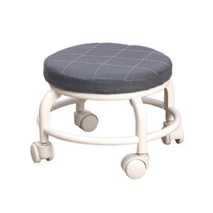 Magideal - Taburete Bajo Con Ruedas, Taburete Para Zapatos, Asiento, Taburete Pequeño Y Corto, Silla, Cómodo Taburete Con Ruedas, Mini Taburete Móvil Para Cocina Gris