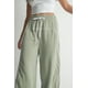 thumbnail image 4 of Saronite Pantalones de Algodón de Longitud Completa con Cordón Ajustable en la Cintura, Color Algas Marinas (para Mujer), 4 of 5
